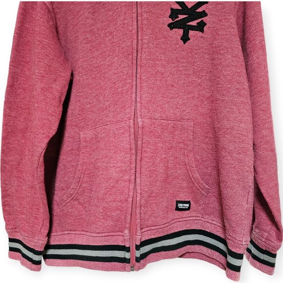 Boys Maroon Large Zoo‎ York Zip up Hoodie Shell 60% Cotton 40% Polyester - Picture 6 of 8